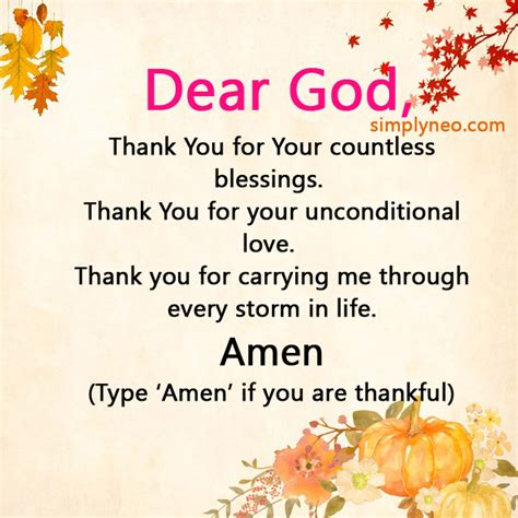 Dear God Thank You For Your Countless Blessings Simplyneo Quotes