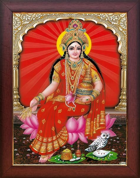 Buy Garuda Photos Goddess Mahalakshmi With Owl Photo Frame Dhana Maha Lakshmi Laxmi Devi