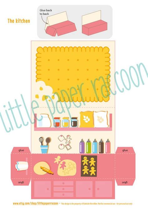 DIY Paper Toy Cookie Shop Playset DIY Papercraft Kit Paper Doll House Pdf Papertoy Instant