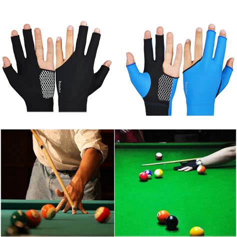 Buy Spandex Snooker Billiard Cue Glove Pool Left Hand Three Finger Accessory Cool At Affordable