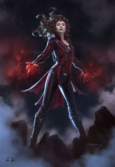 Calvins Canadian Cave Of Coolness Scarlet Witch Concept Art By Andy Park