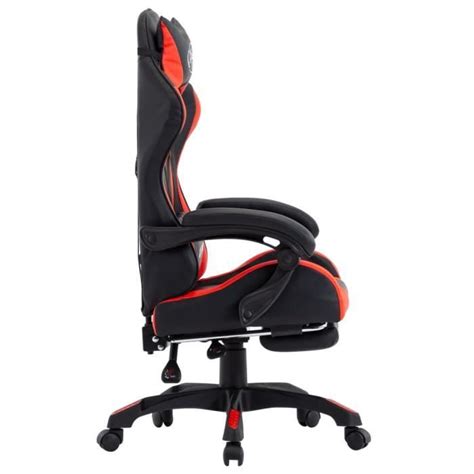 Akozon Fauteuil De Jeux Vid O Et Repose Pied Rouge Et Noir Similicuir