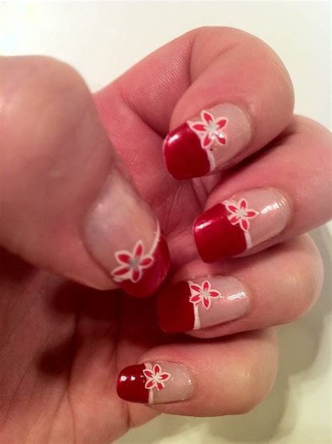 Red French Tips Nail Art Flickr Photo Sharing