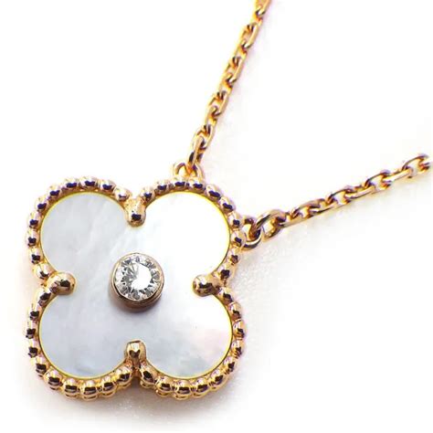Van Cleef Arpels Necklace Vintage Alhambra Flower White Shell P