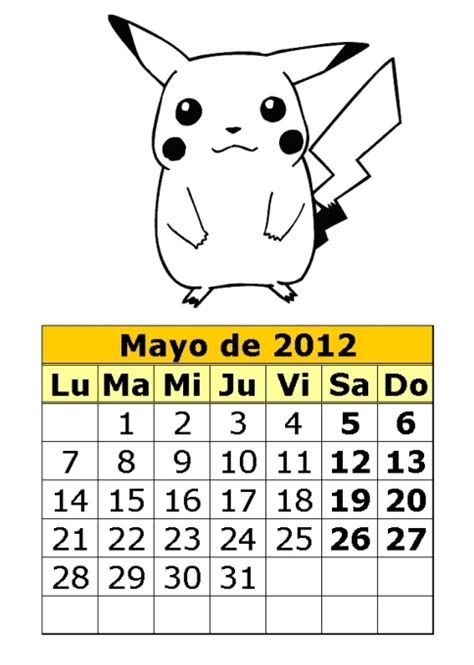 Calendario De Pokemon De Parte Calendarios Para Imprimir The