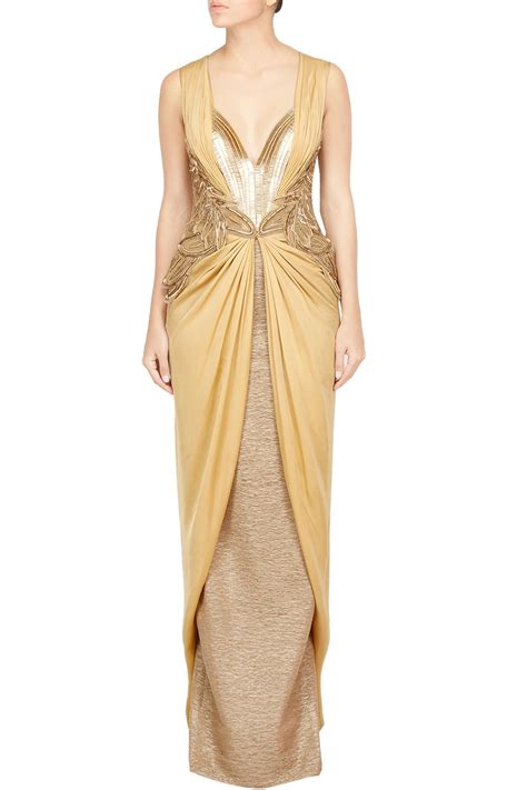 Embroidered Gold Gown