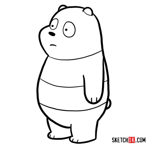 how to draw panda bear from we bare bears in 9 easy steps