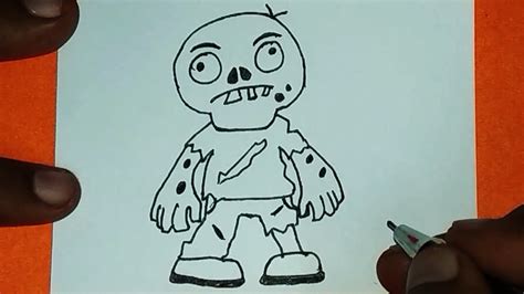 How To Draw A Zombie Easy Zombie Drawing For Kids Halloween Drawing