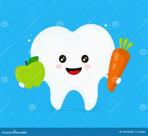 Cute Smiling Happy Healthy Tooth Stock Vector Illustration Of Happy