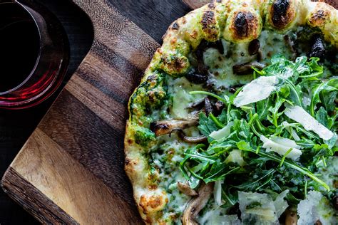 Mushroom And Arugula Pesto Pizza Recipe Silver Oak Food And Wine