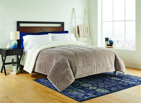 Better Homes And Gardens Textured Tan Reverse To Sherpa Comforter King