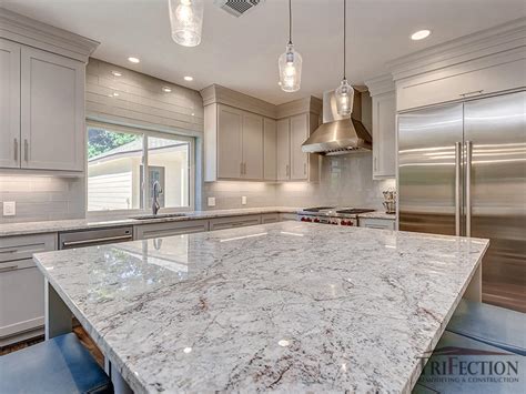 White Spring Granite Countertops Trifection Remodeling Construction