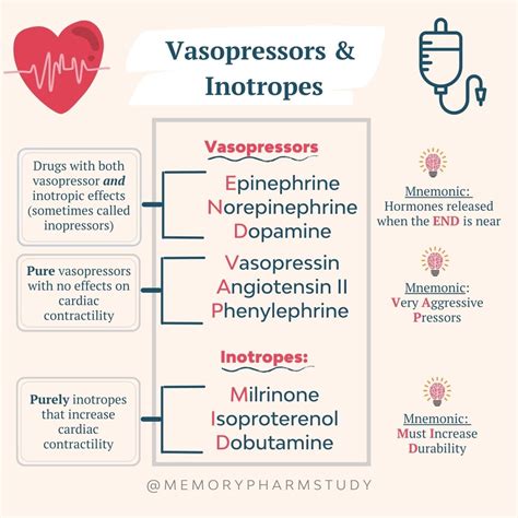 Vasopressors And Inotropes⁠ Memory Pharm