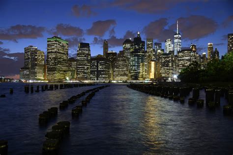 Lower Manhattan At Night 2 New York The Villages Brooklyn And