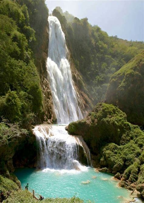 Blue River Waterfall Guatemala Travel Adventure Vacation Holiday