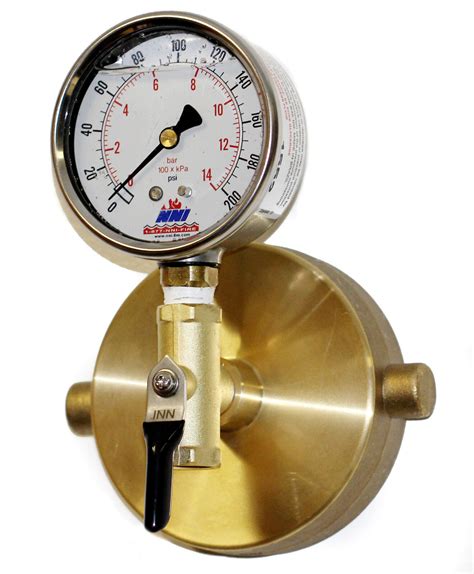 2 12 Nst Fire Hydrant Static Pressure Gauge With Bleeder Valve 300psi
