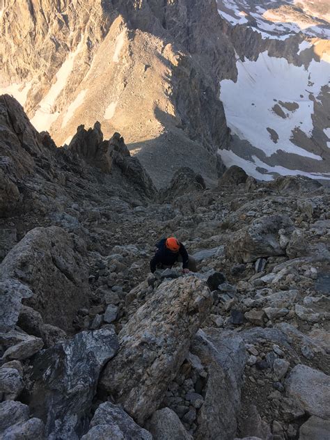 Climbing Up The Owen Spalding Route On The Grand Teton Rmountaineering