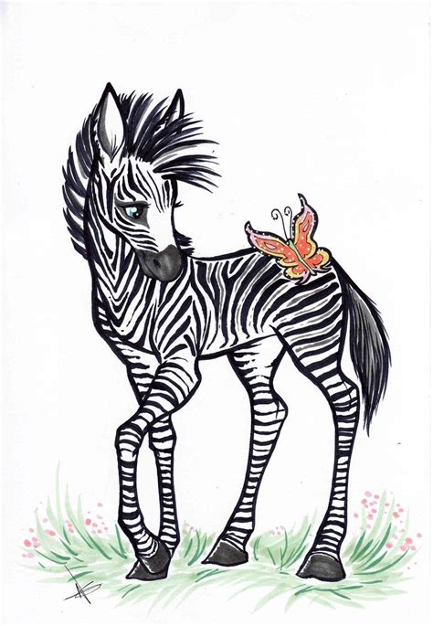 Baby Zebra By ~caakes On Deviantart I Will Meet A Thin Black Pen For