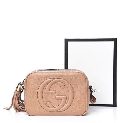 Gucci Pebbled Calfskin Small Soho Disco Bag Rose Beige 515931