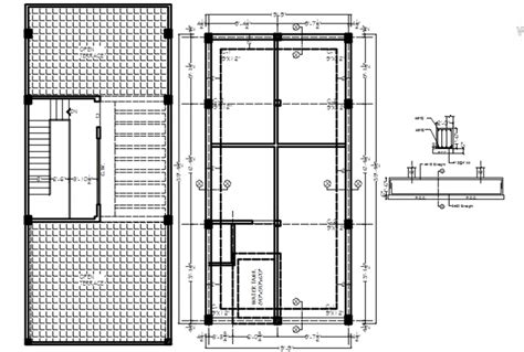 Terrace Plan And Foundation Plan In Autocad File Cadbull