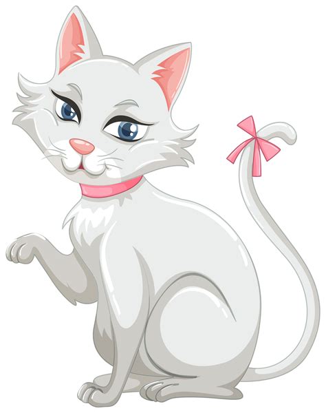 Cute Cat With White Fur 295492 Vector Art At Vecteezy