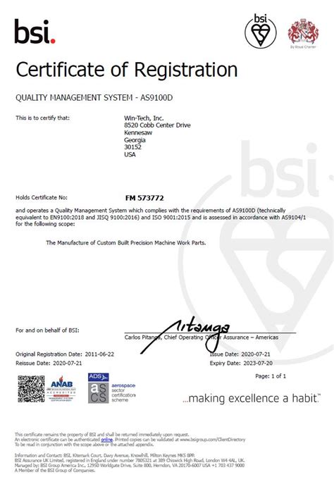 As9100 Certificate