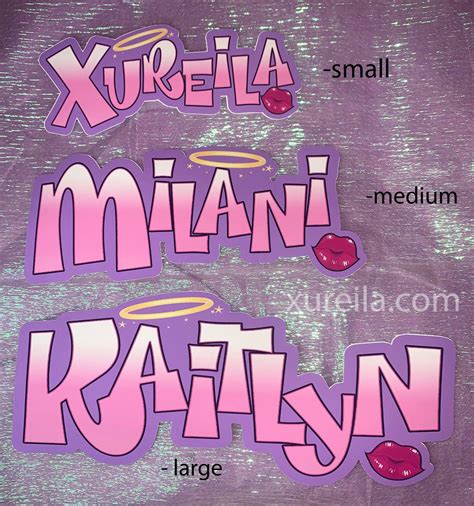 Bratz Inspired Custom Name Stickers 👄 Xureila