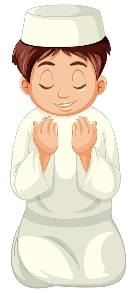 Arab Muslim Boy In Traditional Clothing In Praying Position 1426727