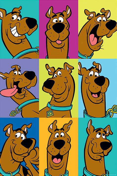 Scooby Doo The Many Faces Of Scooby Doo Póster Lámina Compra En