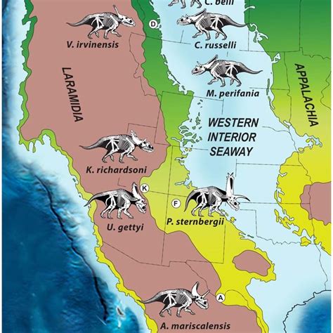 Dinosaur Map Of North America Map Of World