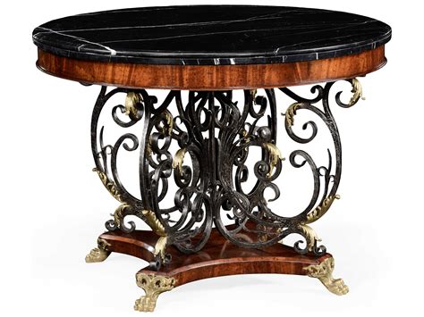 Jonathan Charles Anvil Medium Antique Mahogany 42 Round Foyer Table