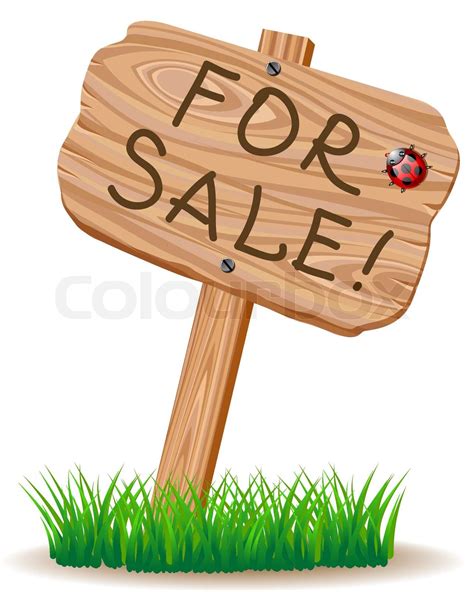 For Sale Wooden Signboard Stock Vector Colourbox