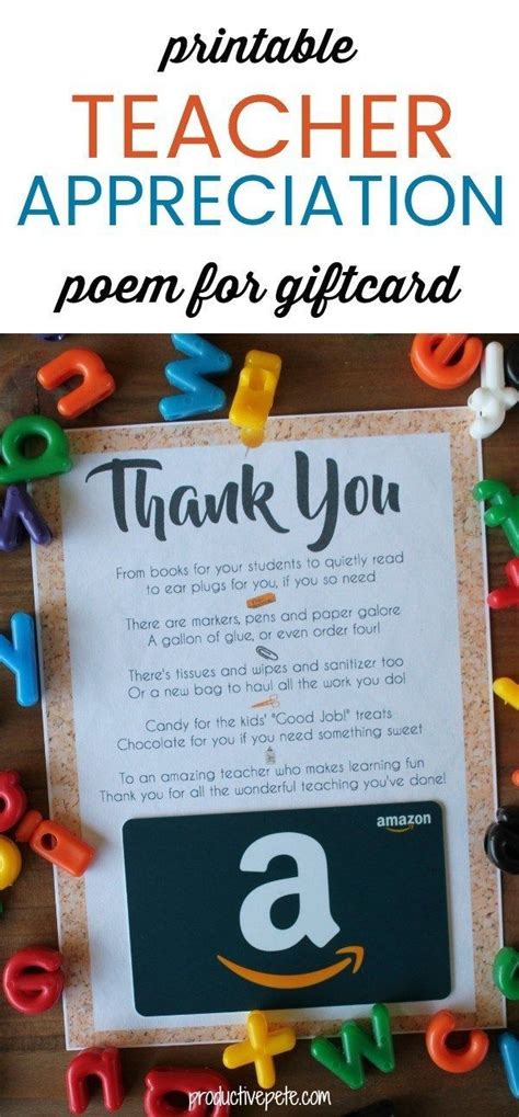 I have come to believe that a great teacher is a great artist and that there are as few as. Teacher Appreciation Gift Card Printable in 2020 | Teacher ...