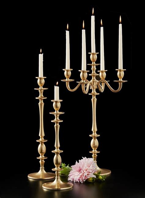 Gold Candelabra And Candlesticks Candle Wedding Centerpieces Gold