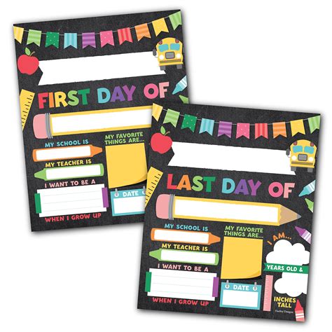 Buy 10 Cardstock Colorful Back To School Signs First And Last Day Of