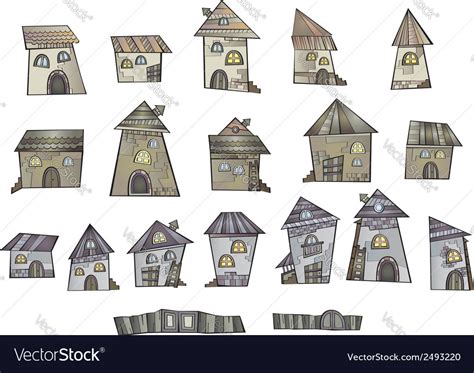 Cartoon Fairy Tale Drawing Houses Royalty Free Vector Image