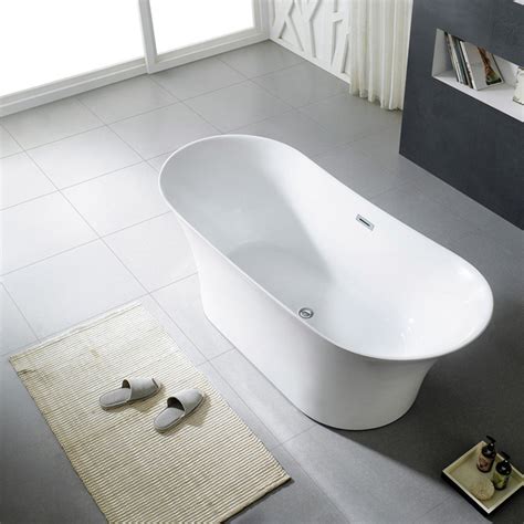 Eviva Skylar Freestanding 71 In Acrylic Bathtub In White Evtb6272 71wh