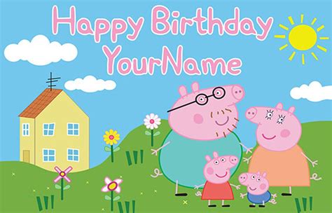 Peppa Pig Personalize Custom Birthday Printed Backdrop Banner Etsy In