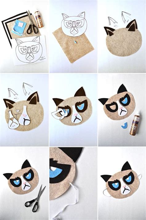 Grumpy Cat Mask Cat Costume Diy Grumpy Cat Costume Diy Halloween Masks
