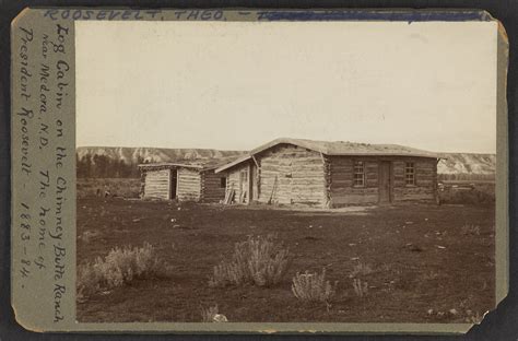 Log Cabin On The Chimney Butte Ranch Near Medora Nd The Home Of