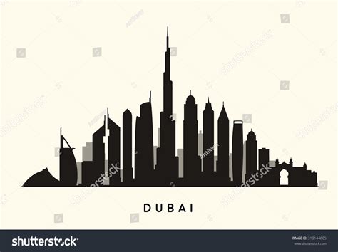 2d computer graphics poster illustration, house. Dubai Skyline Silhouette Stock Vector 310144805 - Shutterstock