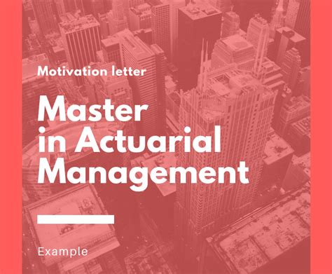 Motivation Letter Sample For A Masters Degree Program In Actuarial