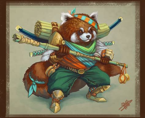 Red Panda Warrior Concept Arts All Personagem Rpg E Animais