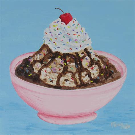 Ice Cream Sundae With Sprinkles Painting By Nancy Nale