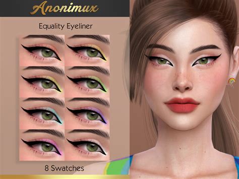 Anonimux Simmers Equality Eyeliner Collab Sims 4 Cc Makeup Sims