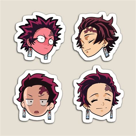 Anime nail decals demon slayer. Demon Slayer Sticker Pack - Tanjiro faces V.1 by Little ...