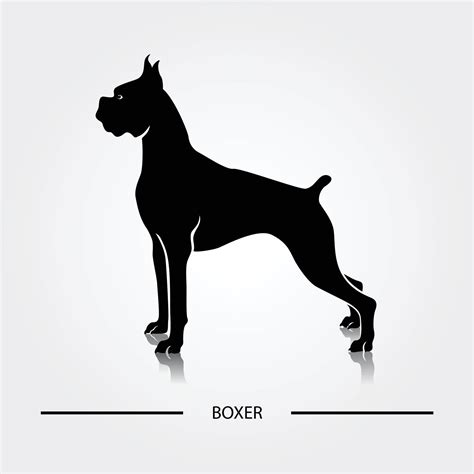Boxer Dog Silhouette Vector Illustration Black Silhouettes Of Breeds