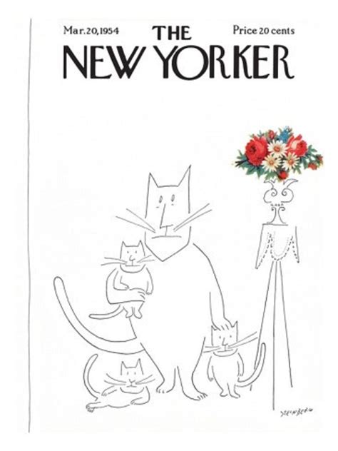 The New Yorker r - March 20, 1954 | Cat family portrait.| cover by