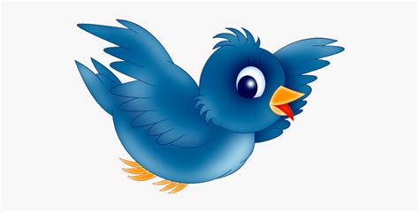 Blue Bird Clipart Animated Bird Flying Png Free