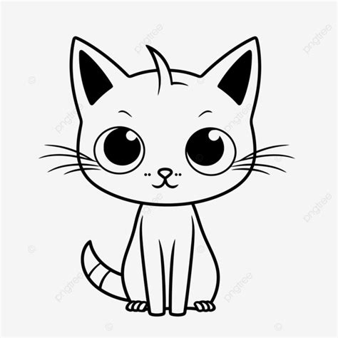 Cute Cartoon Cat Coloring Page Outline Sketch Drawing Vector Cat Noir